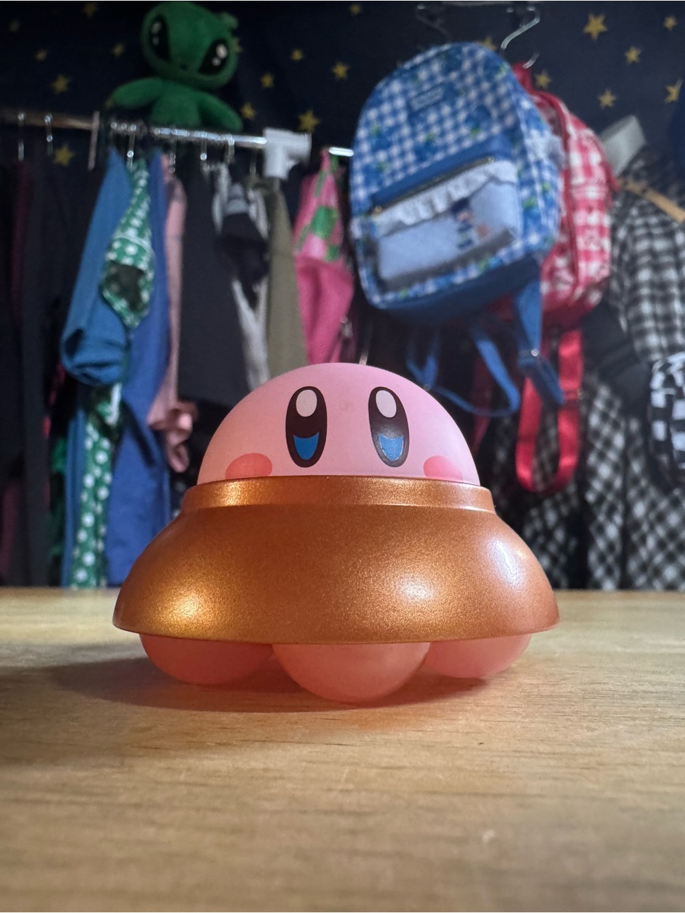 Kirby UFO Toy Figure - Pink and Metallic Gold